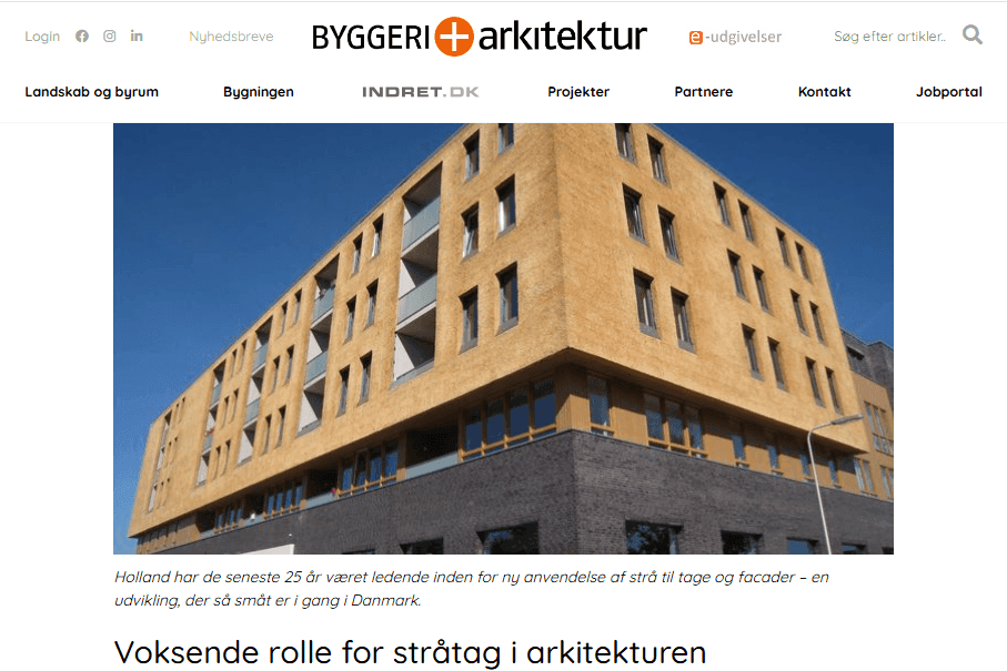 Stråtags-info omtalt i Byggeri + Arkitektur